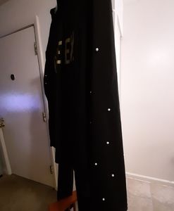 Womens Casual 2 Piece Beaded Shirt and Beaded Set